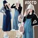 Autumn New Korean Fashion Two-Piece Maternity Denim Strap Dress_ecoleips.com