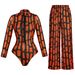 Women's Long Sleeved One Piece Swimsuit European American Style SPF Sun Protection Cross Border Long Pants 2026_ecoleips.com