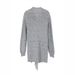 Women's Clothing Soft Ribbed Knit Cardigan With Fringe Detail – Oversized Open Front Sweater For Women, Casual Long Sleeve Wrap Coat In Heather Gray_ecoleips.com