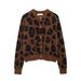 Women's Crew Neck Knitted Sweater Jacket European And American Style Medium Cardigan Bottoming Shirt_ecoleips.com