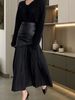 High-Waisted Slimming Pleated Irregular Midi Skirt Trendy Street Style Mid-Length Leather Skirt for New Summer And Autumn 2024_ecoleips.com