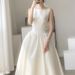 Simple Satin Light Wedding Dress 2026 New Style For Socialite Banquets, Parties, Graduation, And Travel Photoshoots,_ecoleips.com