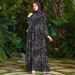 Modest Abaya Dress Women's Fashion Print Dress Autumn Design Polyester Muslim Dress_ecoleips.com