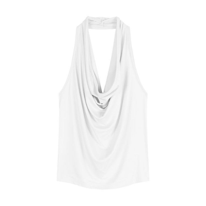 Women's Sexy Sleeveless Backless Halter Neck Top New Design Summer T-Shirt_ecoleips.com
