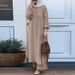h707#Muslim Clothing Two-Piece Spring Autumn New Women's Sleeve Shirt And Long Pants Set_ecoleips.com