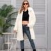 Elegant Faux Fur Coat For Women - Long Plush Collar Winter Coat With Pockets, Chic & Warm Outerwear For Fall & Winter_ecoleips.com