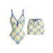 Trendy Checkered One-Piece Swimsuit – Modest Flounce Skirt Bikini For Women (Summer Edition)_ecoleips.com
