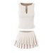 Spicy Girl Set For Women 2025 New Slim V-neck Sleeveless Tank Top + Anti-exposure Irregular Pleated Skirt_ecoleips.com