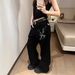 Women's Clothing Plus Size Slogan Letter Oversized Patchwork Jeans Trendy Curved Blade Pants Sexy English Style Fashion Denim_ecoleips.com