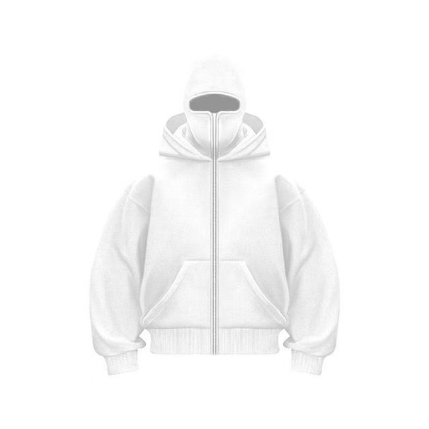 Unisex Fleece-Lined Hoodie – Oversized Fit, Double Hood, 3D Embroidery (Black/White/Gray/Flag Print, S-XXL, Streetwear Essential)_ecoleips.com