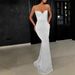 Women's Clothing Fashionable And Sexy Suspender Covering Fishtail Floor Length Dress, Dress Skirt With Additional Colors_ecoleips.com