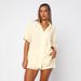 Women's Clothing New Love Striped Short Sleeved Shirt Shorts 2 Piece Suit Pajamas Home Clothes_ecoleips.com