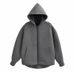 Women's Clothing Vintage Zip-Up Hoodie Sweatshirt Women's Streetwear Parka Coat With Hood, Loose Fit Casual Pullover, Polyester Fleece Lined_ecoleips.com