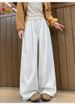Fleece Jeans Women's Autumn And Winter Large Size Fat Mm Thin Casual Small Elastic Waist Straight Loose Wide-leg Pants_ecoleips.com