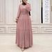Women's Clothing Muslim Solid Color Temperament Robe With Belt New Dress_ecoleips.com