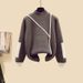 Women's Clothing New Three-piece Knitted Set For Women Thickened Vest High Collar Knitted Sweater Carrot Pants Three Piece Suit Spring Autumn Winter_ecoleips.com