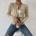 Women's Oversized Knit Cardigan – Cozy Round Neck Long Sleeve Sweater (Grey/Khaki/Black/White, S-XL)_ecoleips.com