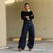 Women's Double Waistband Studded Patchwork Jeans England Style Fashion Denim Regular Fit For Spring/Autumn Summer_ecoleips.com