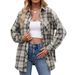 2025 New Autumn Winter Women's Casual Fashion Loose Plaid Shirt For Girls_ecoleips.com
