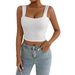 2026 Cross-Border Spring/Summer Bestseller: Simple Wide-Shoulder Women's Camisole With Double-Layer Fabric, Slim_ecoleips.com