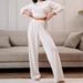 Autumn New Knitted Jacquard Comfortable Sleeve Long Pants Pajama Set European And American Cross-Border_ecoleips.com