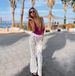 Jacquard Bell Bottom Pants European And American 2025 Spring And Summer New Women's Jacquard Lace Flower Hollow Slim Flared Pants_ecoleips.com