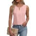 Cross-border European And American Women's Clothing 2025 Summer New Pleated T-shirt V-neck Hollow Sleeveless_ecoleips.com