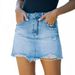 2022 Summer European And American Internet Celebrity Same Style High Waist Ripped Washed Frayed Edge Denim_ecoleips.com