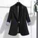 Women's Clothing Small Suit Jacket Spring And Autumn New Korean Style Slim Drape Thin Three Quarter Sleeve Suit Tops For Women_ecoleips.com