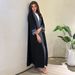 Women Cardigan Abaya Elegant Contrast Color Tassel Long Dress Muslim Dubai Arab Clothing_ecoleips.com