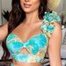 Women's summer new printed one-shoulder sleeve two-piece sexy Skirt Suits_ecoleips.com