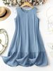 Women's Clothing Solid Color Sleeveless Casual Dress_ecoleips.com