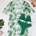 Women's Floral Bikini Set With Cover-Up - UPF 50+ Sun Protection, Beachwear Swimsuit, Tropical Print, Adjustable Ties, Comfortable & Stylish_ecoleips.com