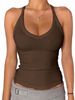 Women's Love Jar Ribbed Sports Vest V Neck Solid Color Top For Sports_ecoleips.com
