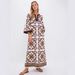Aria Basics Aria Basics European American Cross-border 2025 New Fashion Printed Elegant Versatile Linen Dress For , , And_ecoleips.com