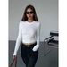 ng2510292 Korean-style Slim-fit Long-sleeve T-shirt For Women, 2025 Autumn New Model, Waist-cinching Short Base Shirt, Slimming_ecoleips.com