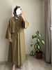 Muslim Women's Fashion Tie Waist Loose Top And Skirt Set Casual Polyester Spring 2026 Women's Clothing_ecoleips.com