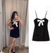 Elegant New Women's Fashion Sexy Sequin Bowknot Strap Short Dress_ecoleips.com