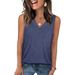 Women's Casual Sleeveless V-Neck Vest Top Solid Color Style Spring Summer Fashion_ecoleips.com