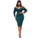 Cross-border Foreign Trade Women's Clothing: Autumn Sexy V-neck Pleated Plus-size African Mother's Dress, European And_ecoleips.com