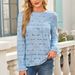 Women's Clothing Women's Clothing Spring And Summer Casual Hollow Lace Long Sleeved Shirt_ecoleips.com