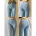 Light Blue High-Waisted Stretchy Denim Jeans For Women Slim Fit Hip Hugging Pencil Leg Pants That Make Legs Look Longer_ecoleips.com