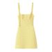 Elegant Bow Detail Gingham Sundress For Women - Summer Chic U-Neck Mini Dress In White, Black, Yellow, Light Pink, Pink Grid_ecoleips.com