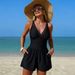 Women's One Piece Swimsuit High Waisted Tummy Control Swimwear With Pockets High Elastic 2026 New Beachwear Beach Bathing Suit_ecoleips.com