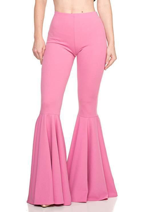 Women's Mermaid Flare Pants - High Waisted Stretchy Wide Leg Palazzo Trousers For Curvy, Plus Size, Petite | 9 Colors | Waist Comfort_ecoleips.com