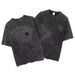 American Retro Washed Distressed Trendy Brand Poker Dice Mahjong Foam Print Short-sleeve T-shirt For Men And Women_ecoleips.com