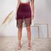 Verve 2025 Summer New Sequin Fringe Asymmetric Hem Elegant Midi Skirt_ecoleips.com