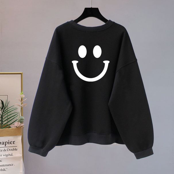 Women's round Neck Fleece Lined Thickened Winter Coat plus Size Loose Fit High-End Feel 2023 New Style Top_ecoleips.com