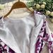 Blue And White Porcelain Print round Neck Dress for Women Tie Waist Elegant Bodycon Midi Skirt European American Style Niche Chic Autumn_ecoleips.com