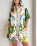 2025 Spring/Summer Fashion Women's Printed Loose Shorts Short Sleeve Shirt With POD Customization_ecoleips.com